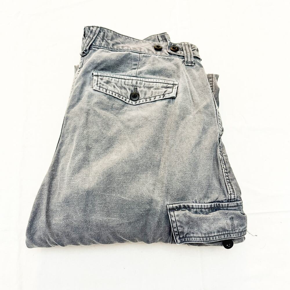 Madewell Cargo Charcoal Gray Denim Jeans Straight Leg Zip Fly Size 27